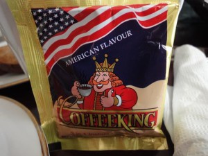 A coffee packet from a boutique hotel in Ulanbator, Mongolia. Photo by Peter Chang.