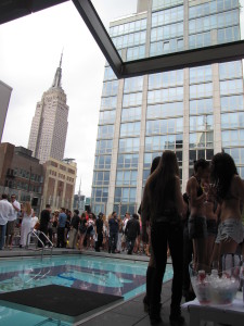 The rooftop  at the Gansevoort Park Avenue  in New York holds DJ parties on summertime Sundays.