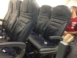 Seats on Spirit Airlines don't recline. Photo by Barb DeLollis.