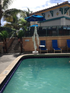 The pool at the Marriott Courtyard Fort Lauderdale Beach has a lift for disabled swimmers. Photo by Barb DeLollis.