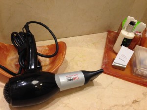 A pricey Chi hair dryer was easy to find at the Moon Palace in Cancun. Photo by Barb DeLollis.