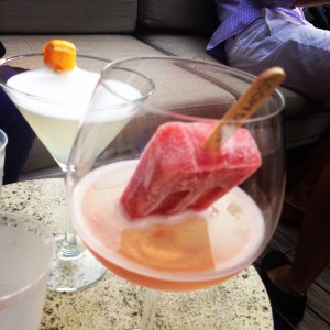 A boozy popsicle with a glass of prosecco at the Conrad New York. Photos by Barb DeLollis.