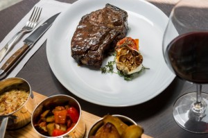 A sirloin entree at The Back Room at One57, where the Park Hyatt New York's located. Photo by Daniel Krieger courtesy of the restaurant.