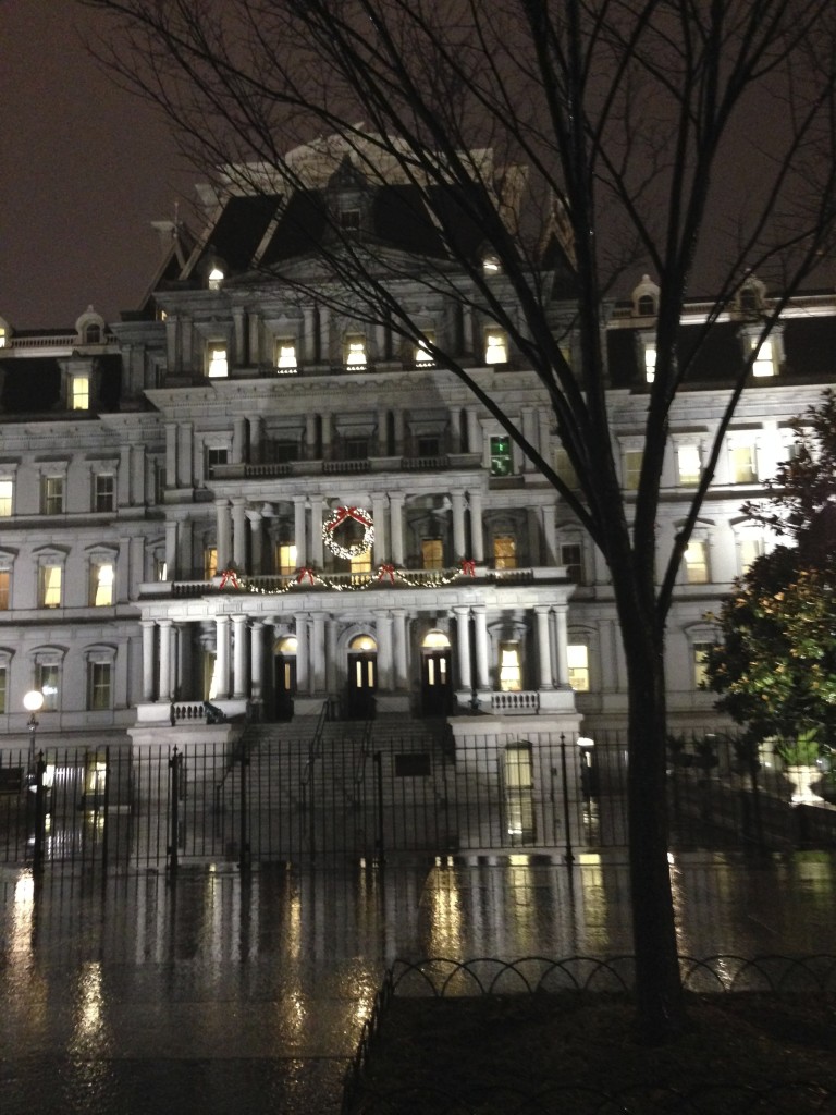 All of Washington gets dressed up for the holidays, including the Old Executive Office Building. By Barb DeLollis.