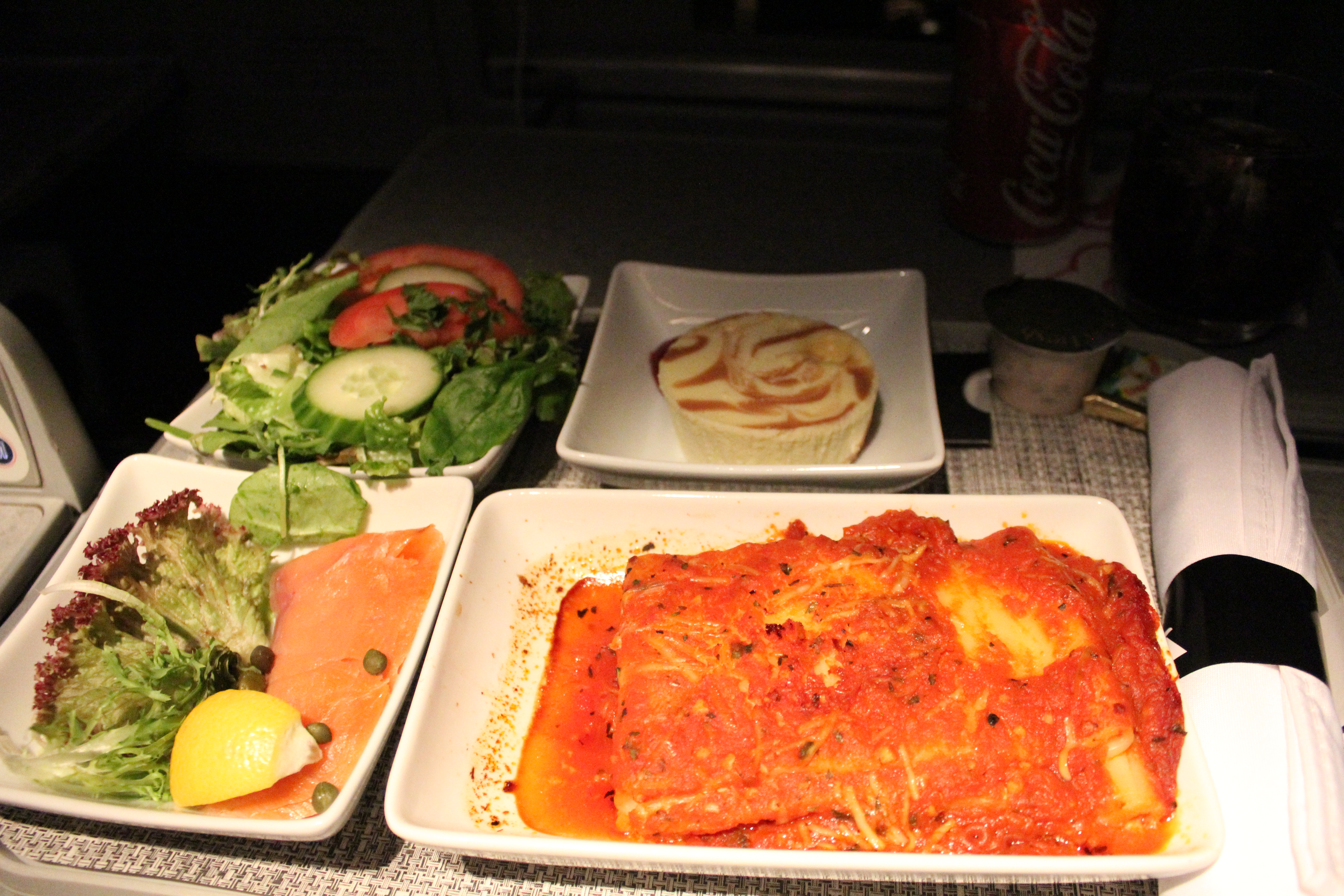AA 757 Business Class Meal Service