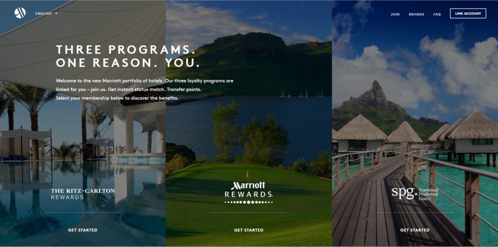 Members page of Marriott - courtesy of Marriott Hotels