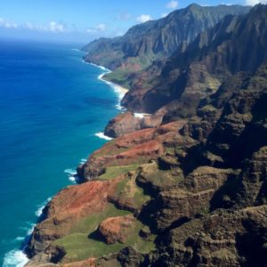View of the Napoli Coast of Kauai from the chopper!