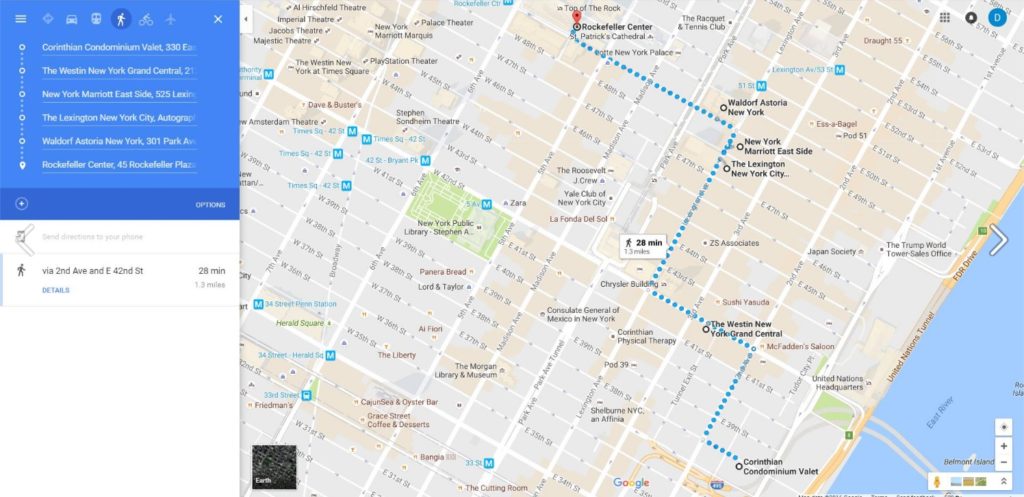 My route to Rockefeller Center! Thank you Google for making it easy.