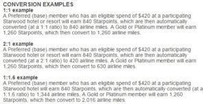 Converesion T&C - from Starwood Site
