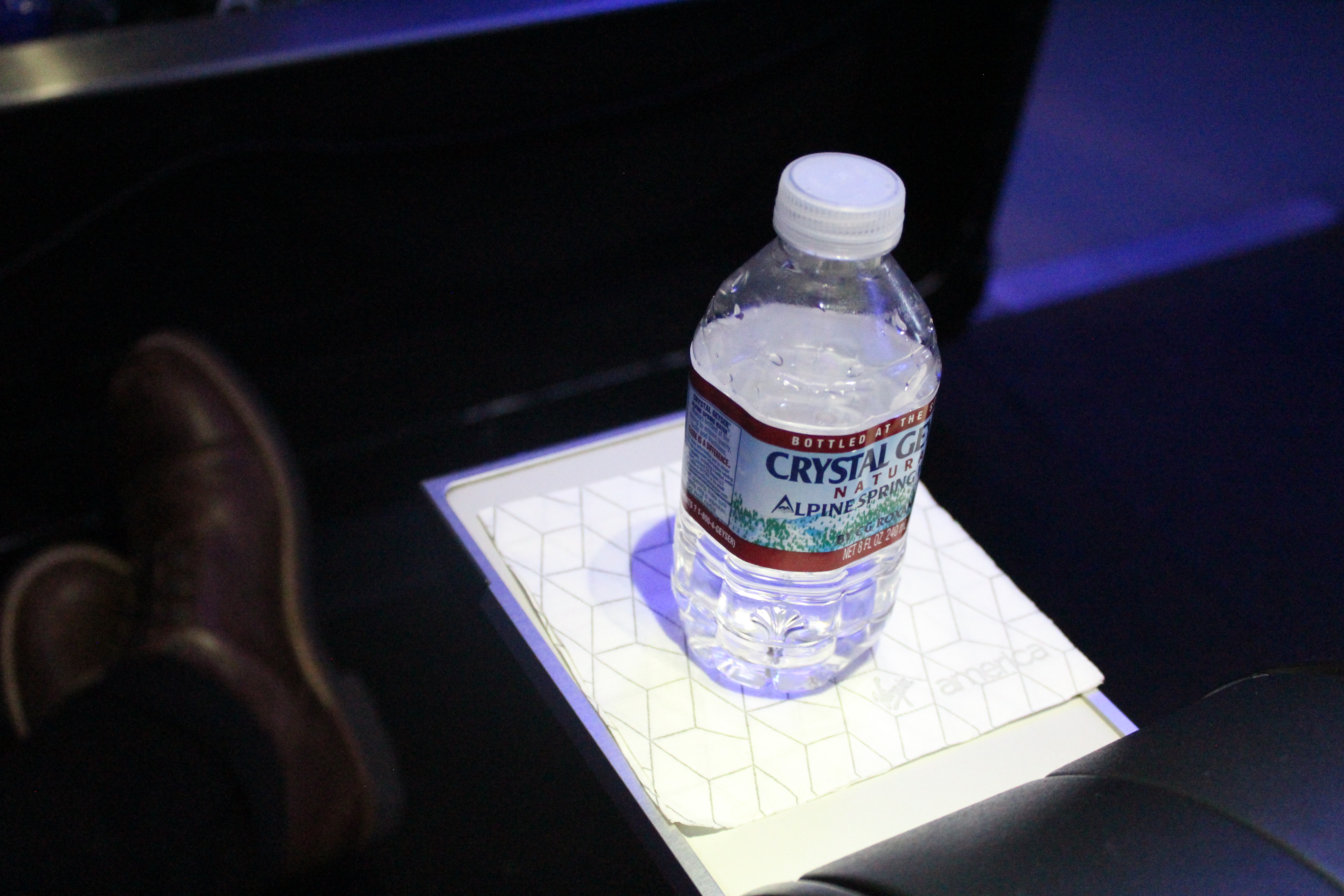 Virgin America First Class Pre-Departure Water