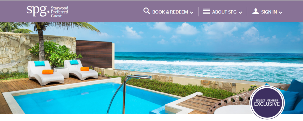 Top of the offer Page. From the Starwood Website.