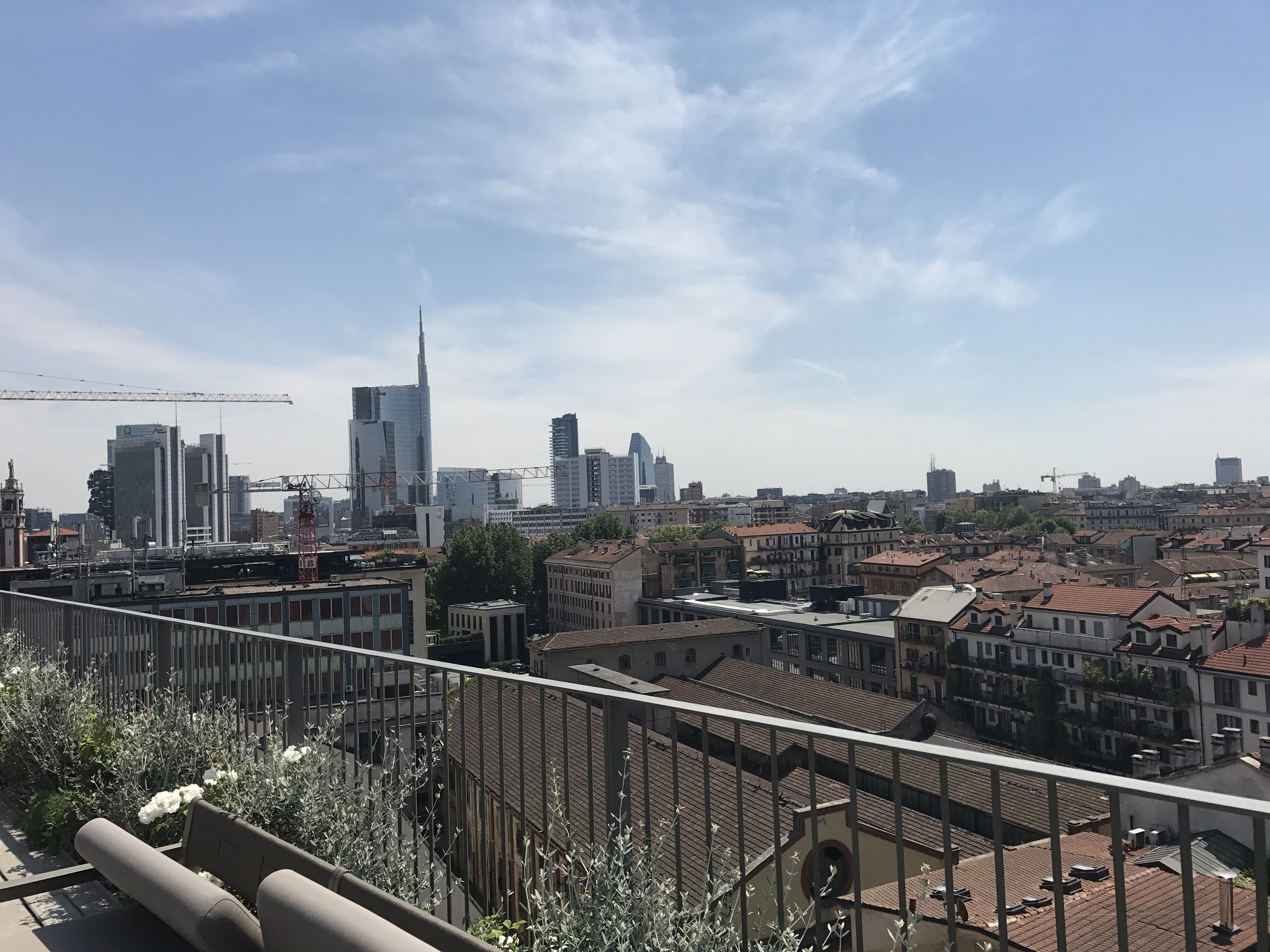 View of Milan from the Rooftop Pool at the Hotel Viu