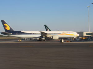 Jet Airways 777 at FCO