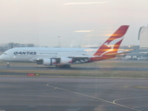 Qantas A380 at LHR